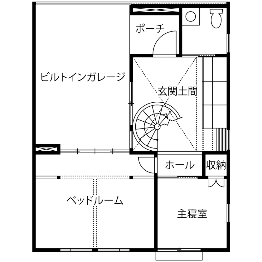 内に開いたコミュニティー空間