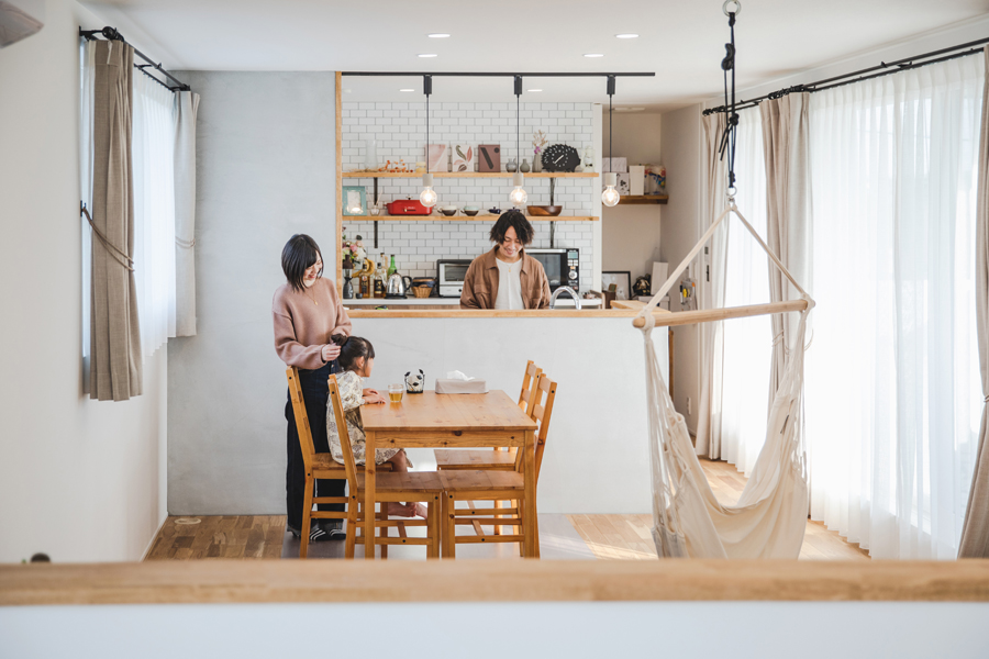 バスケットゴールのある住まい