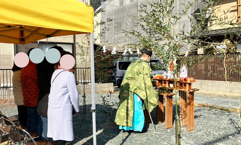 NO.1|2台分のガレージのあるスタイリッシュな家 新築工事「地鎮祭の日」