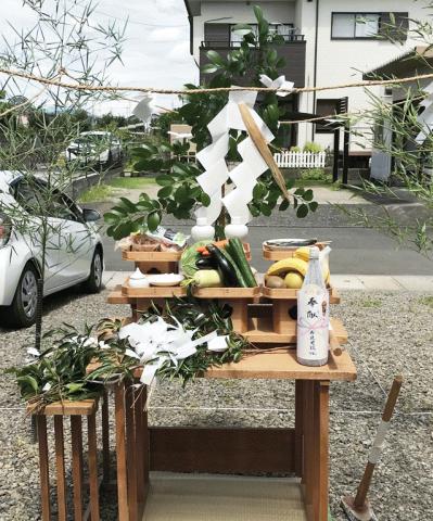 植物が映えるお家づくり「地鎮祭」