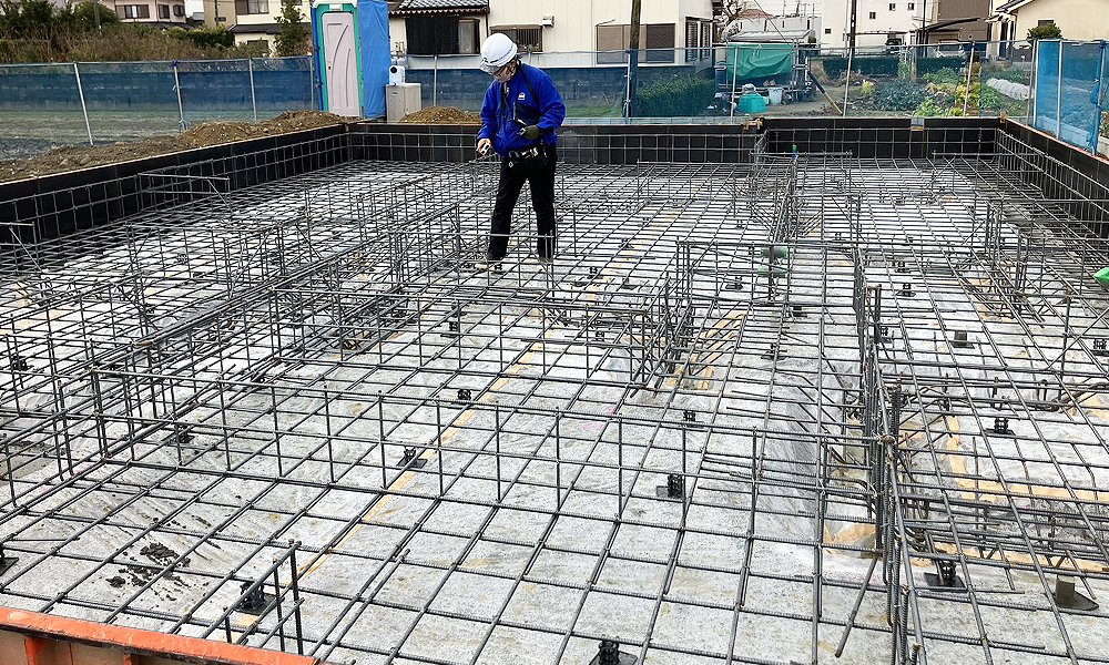 NO.3|リゾート＆カフェスタイルな平屋の新築工事「防蟻処理と鉄筋の配筋検査」