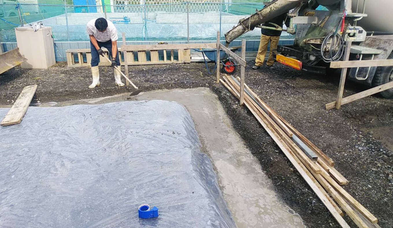 光庭（こうてい）の平屋「基礎工事～防湿シート・捨てコン施工～」
