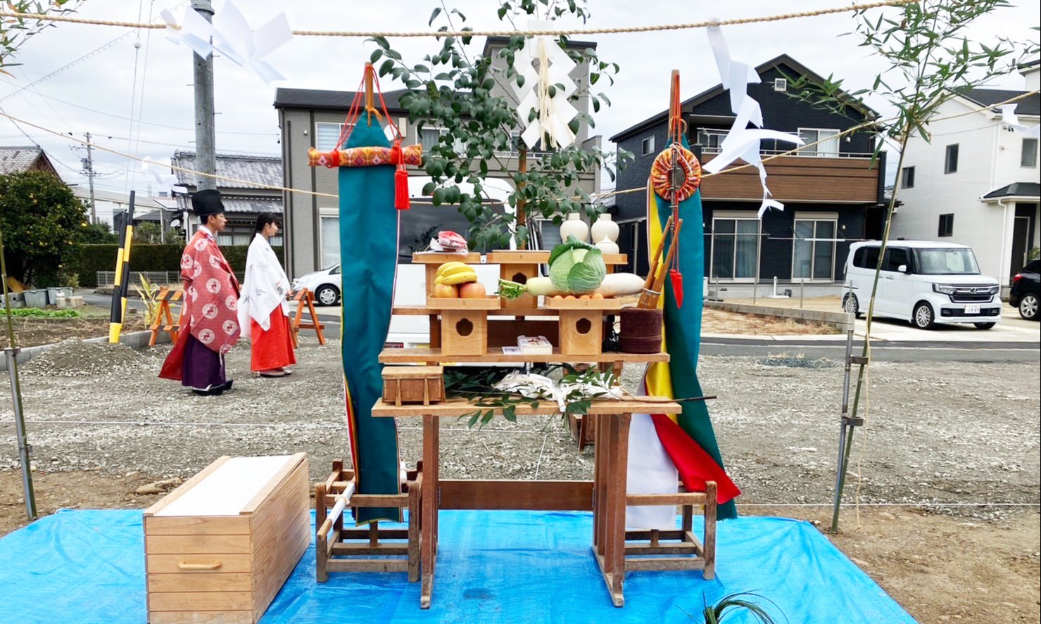 NO.1|リゾート＆カフェスタイルな平屋の新築工事「地鎮祭の日」
