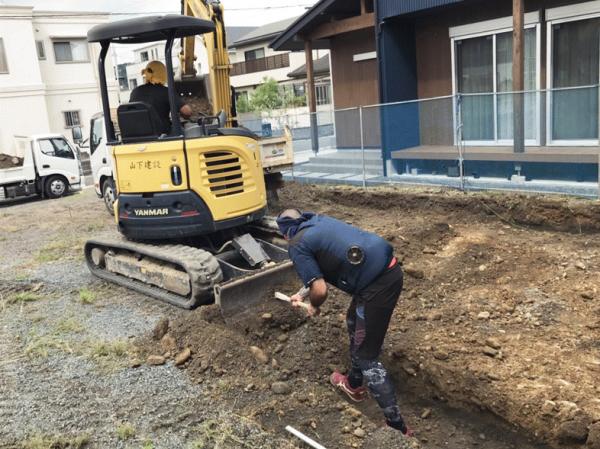 36坪2階リビングのお家づくり「掘削」