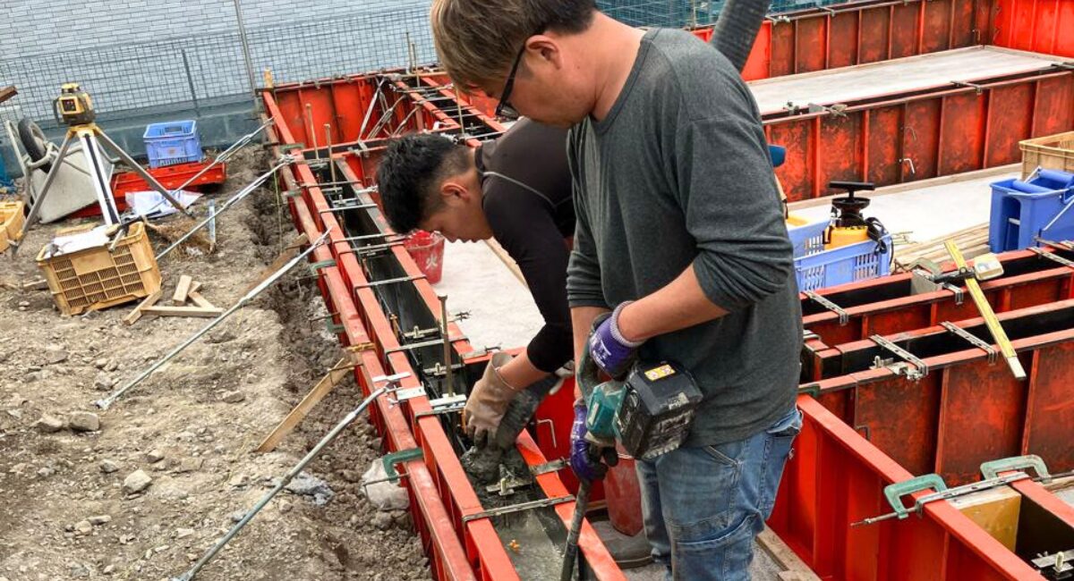 立ち上がりコンクリート打設